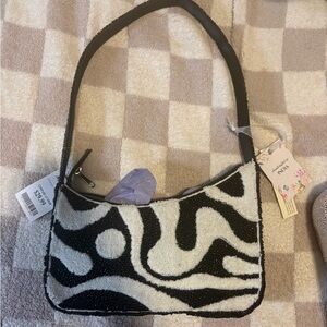 T.J.Maxx Black and White Patterned Shoulder Bag